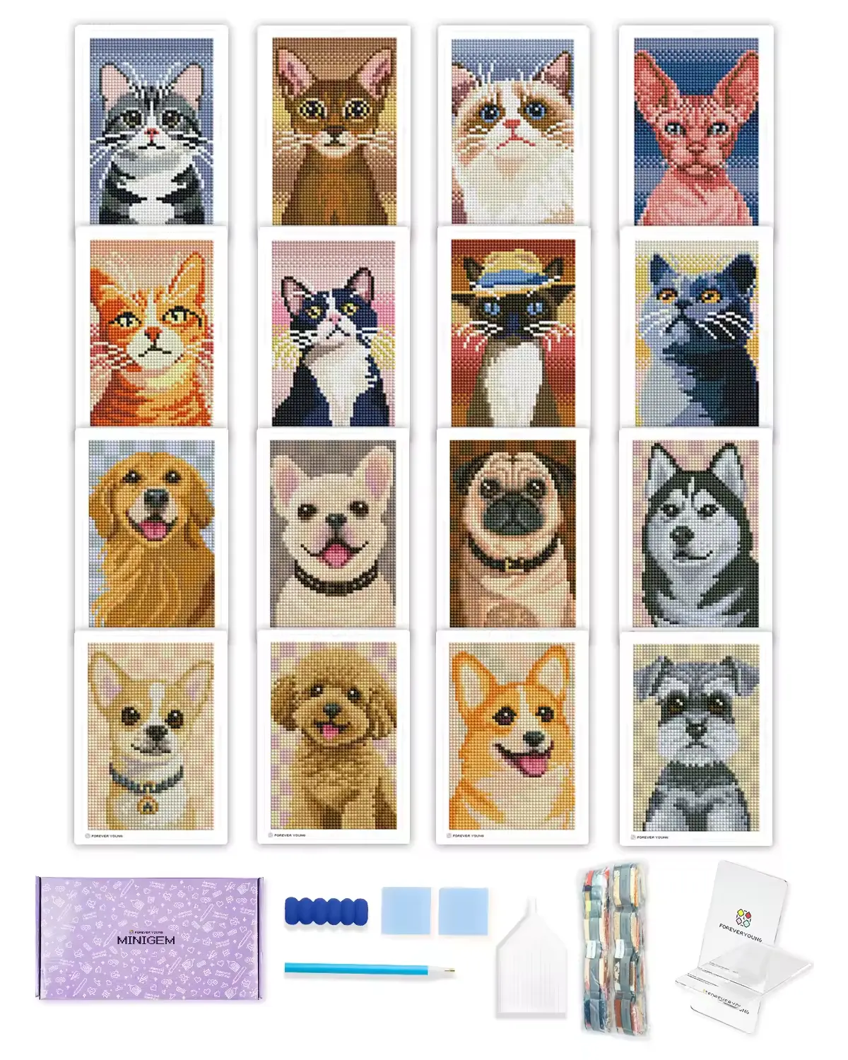 Minigem Cute Cat & Dog Diamond Painting Kit