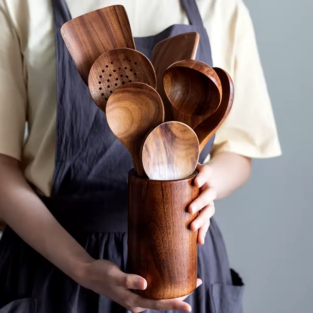 Wood Kitchenware Cooking Set Household Spatula Spoon Set Sal