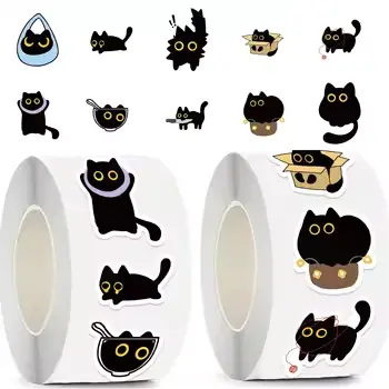 Black Cat Decorative Sticker Set