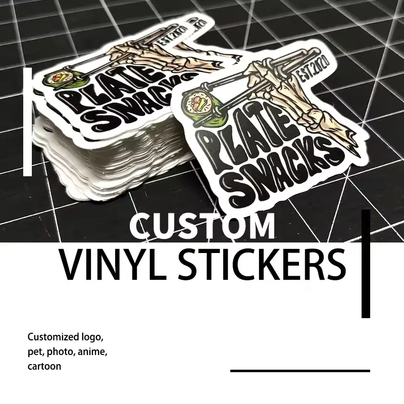 Custom Waterproof Stickers PVC Vinyl Logo Cartoon Design Bra