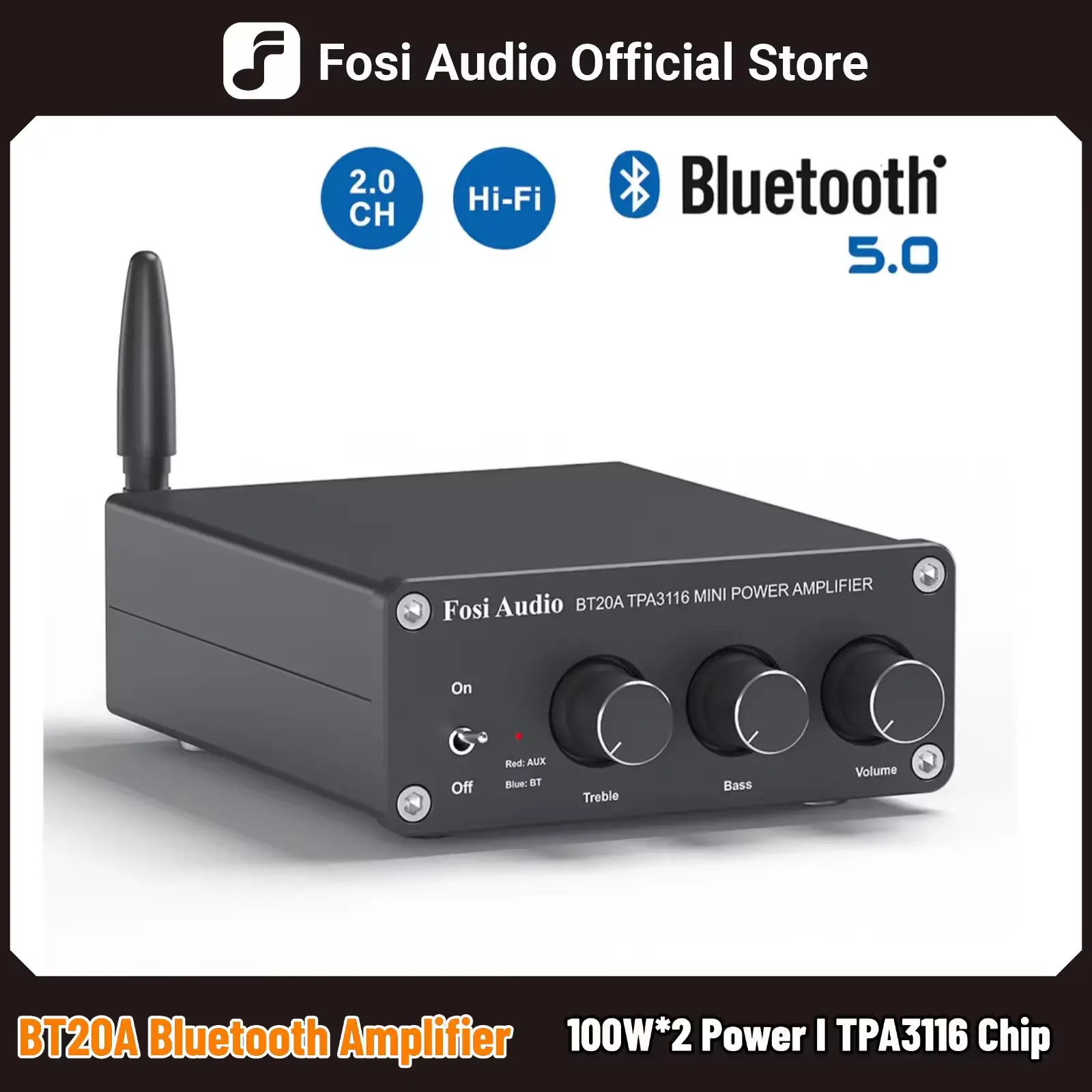 Fosi Audio BT20A Bluetooth Amplifier