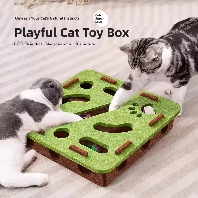 Cat Felt Puzzle Exercise Box