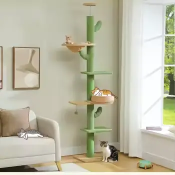 Floor-to-Ceiling Adjustable Cat Tower