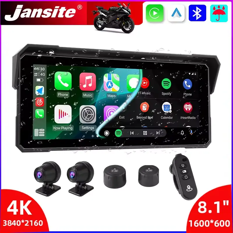 Jansite Waterproof Motorcycle 4K DVR and GPS
