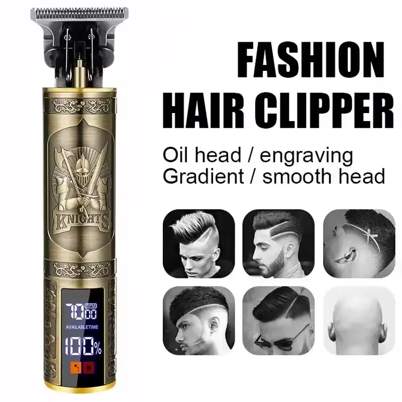 Vintage Cordless Hair Clipper Trimmer USB Fast Charging Port