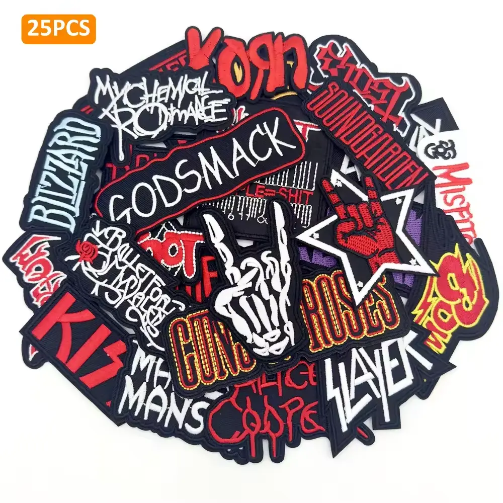 Rock Band Iron-On Embroidery Patches