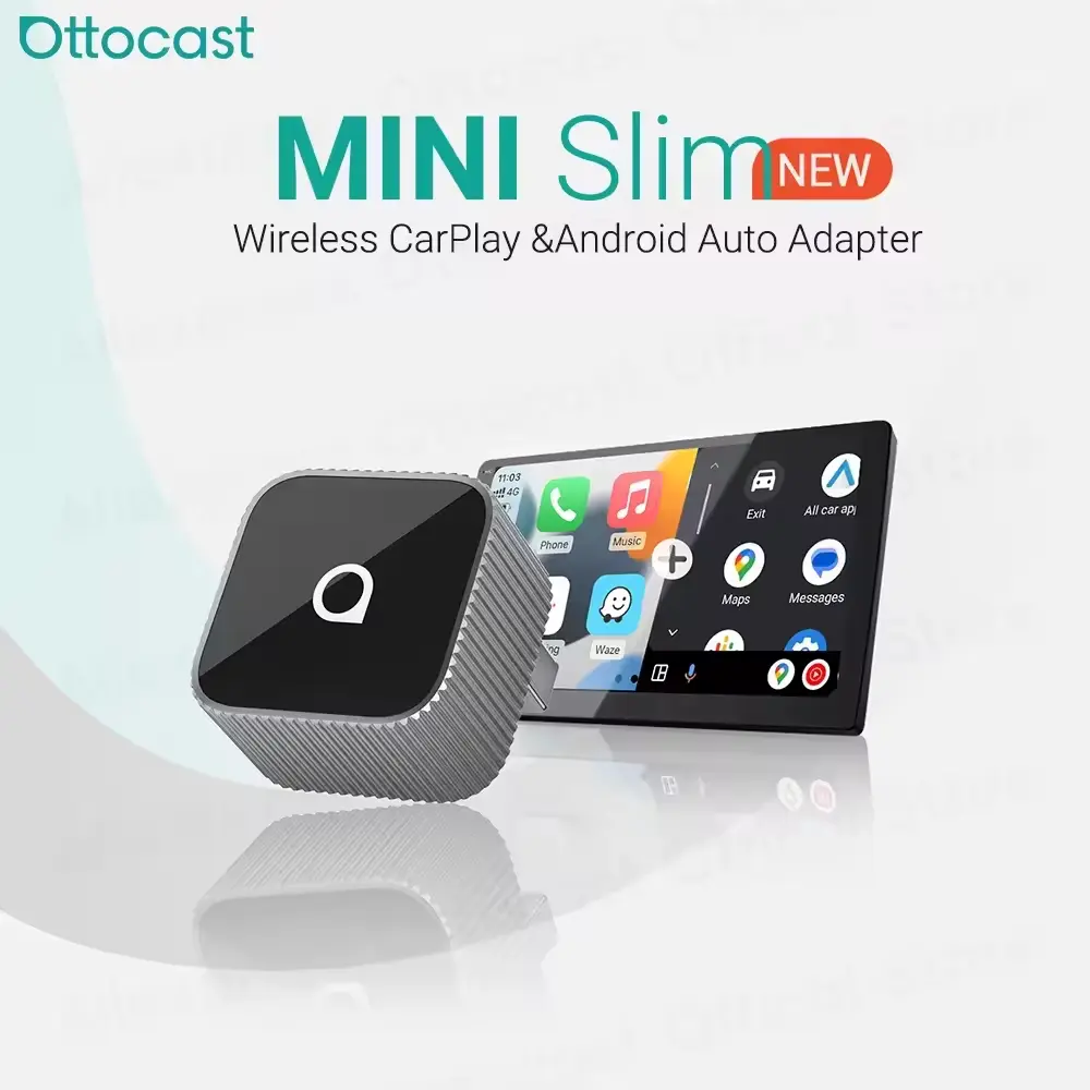 OTTOCAST Mini Slim Cube Wireless CarPlay Android Auto Adapte