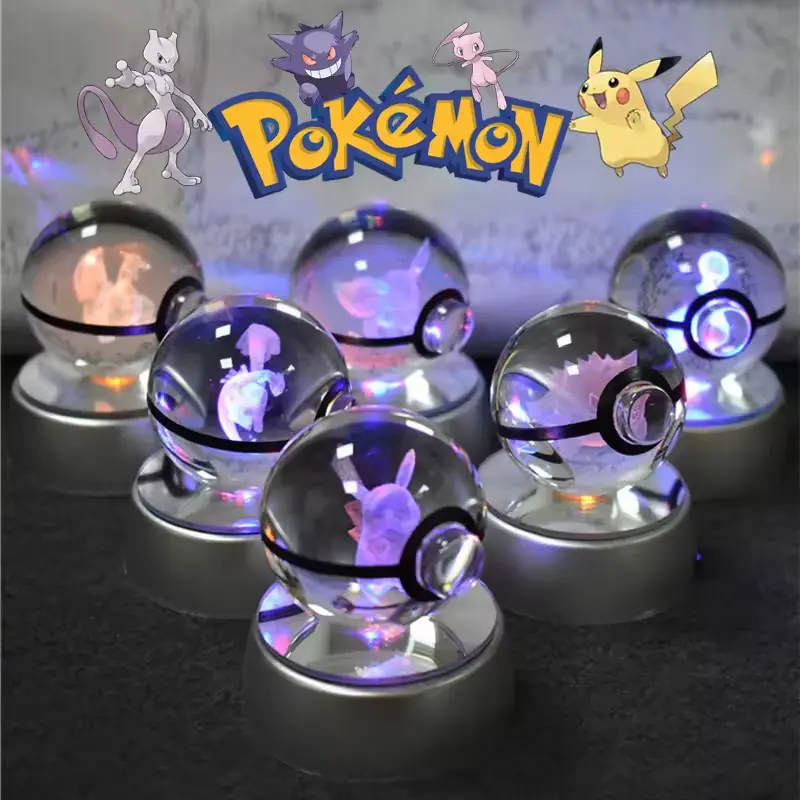 3D Crystal Ball Pokemon Night Light