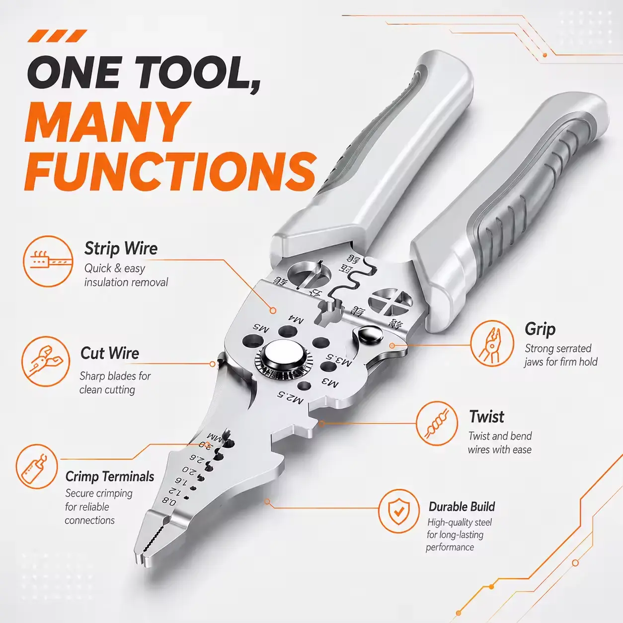 Industrial Multi-Functional Wire Stripper and Crimper