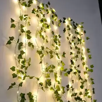 2M Green Leaf String Lights Artificial Ivy Vine Fairy Light