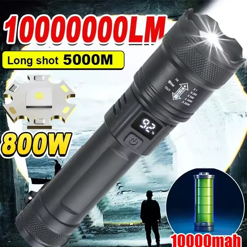 2000lm Tactical Zoomable LED Flashlight