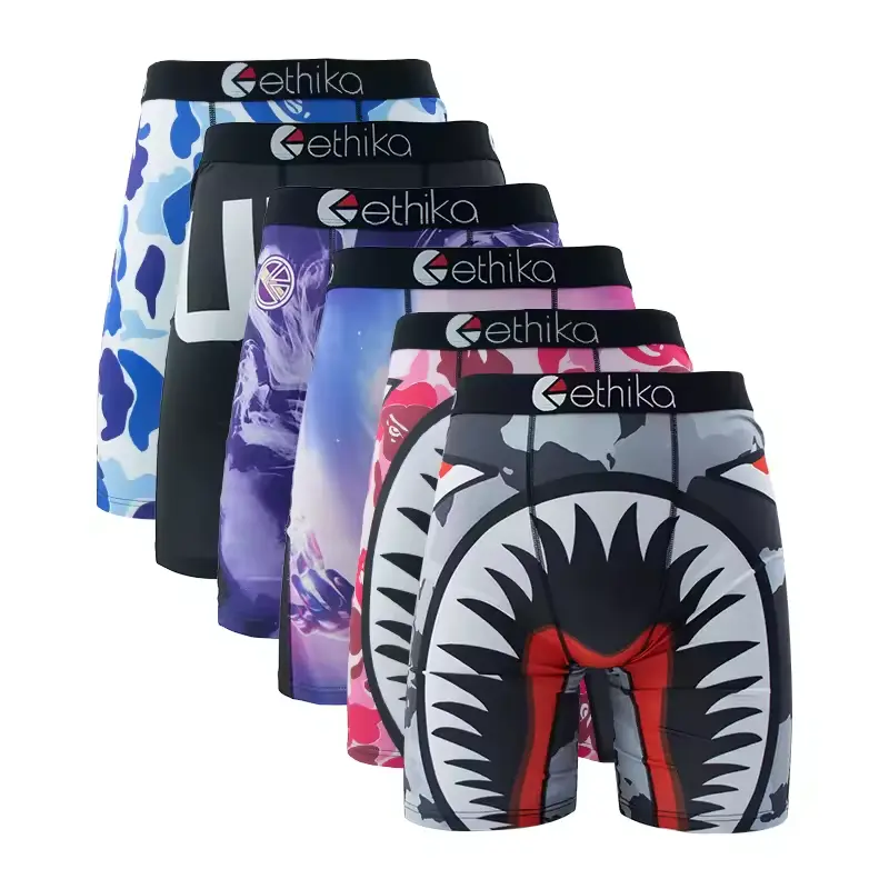 ETHIKA 6Pcs Men Underwear Boxers Breathable Man Swimming Und