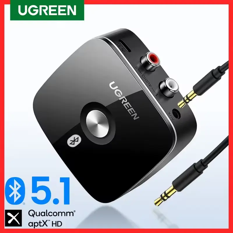 UGREEN Bluetooth RCA Receiver 5.1 aptX HD 3.5mm Jack Aux Wir