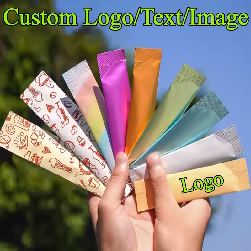 500PCS Long Aluminum Foil Open Top Heat Sealing Bag DIY Logo