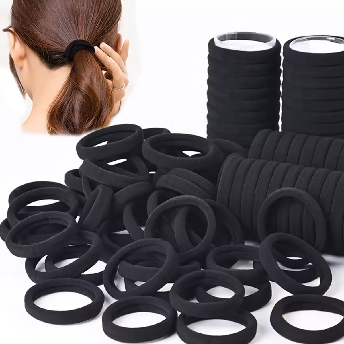 50/100 pieces of black and white hair bands