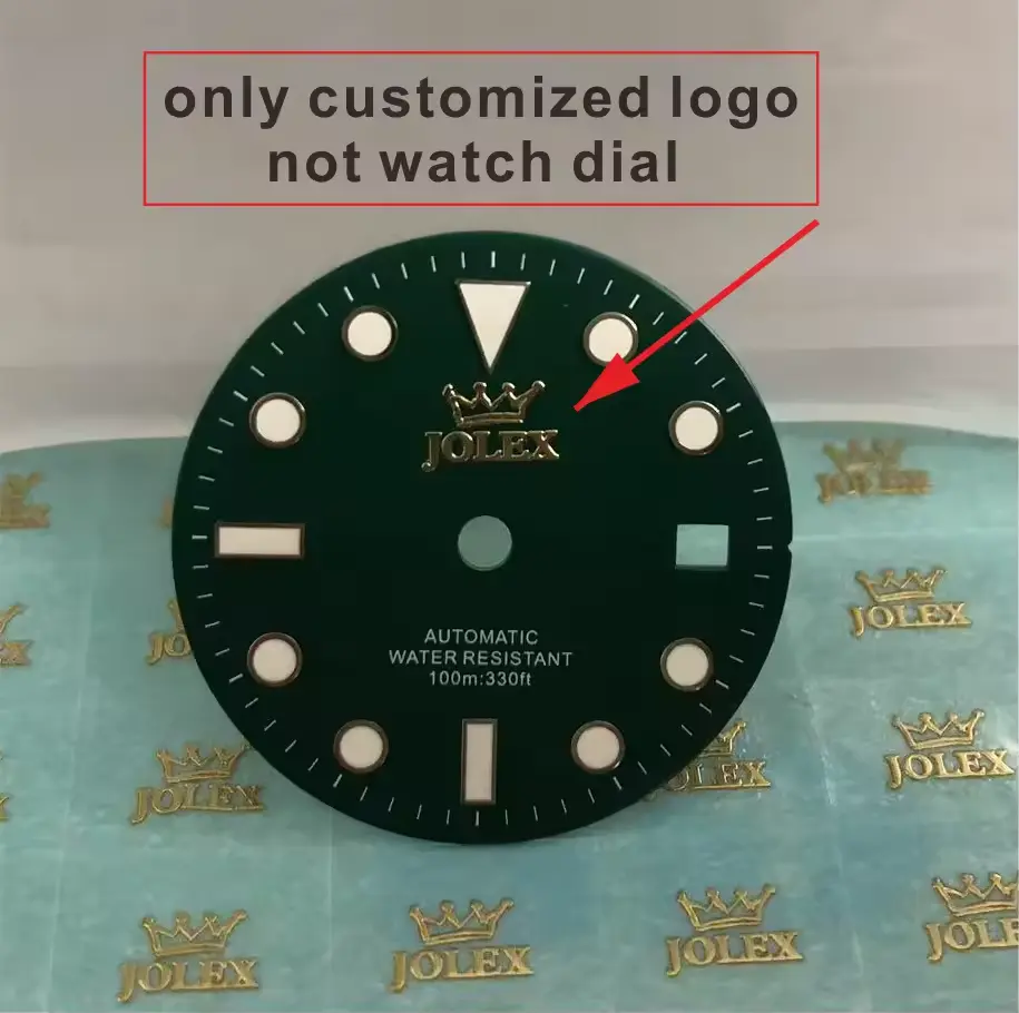 custom watch dial sticker gold metal transfer silver 28.5mm