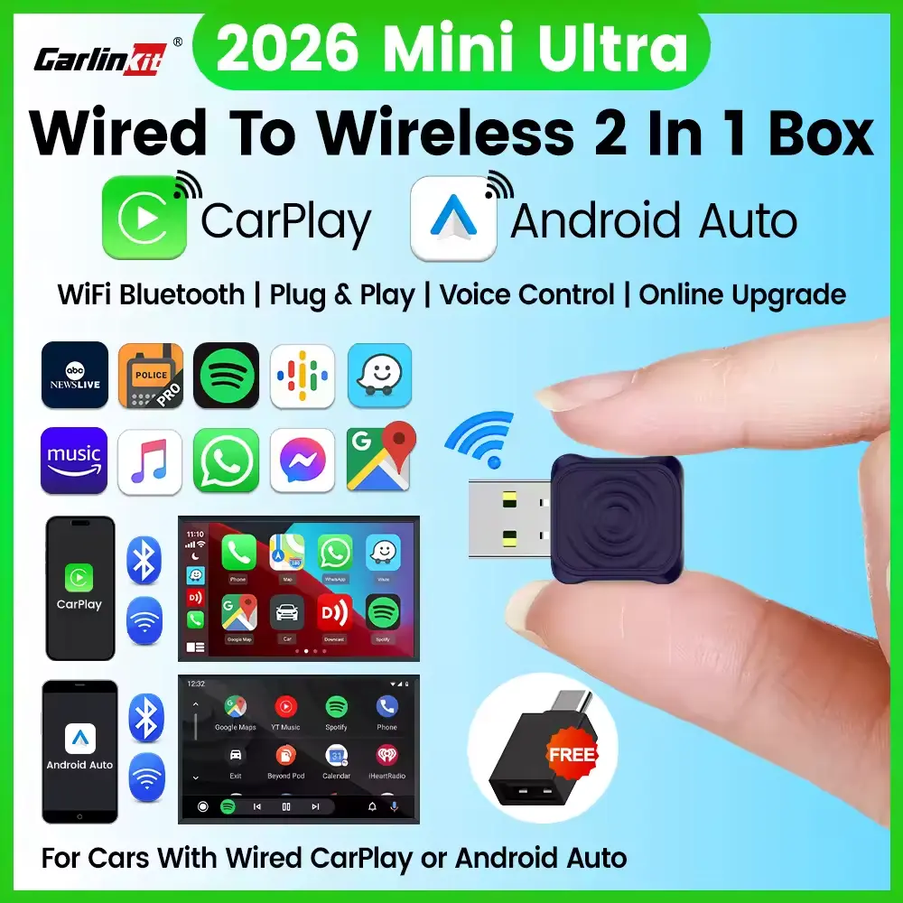 2-in-1 Wireless CarPlay and Android Auto Adapter