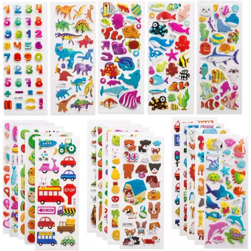8pcs /pack of cute cartoon 3D bubble stickersfor scrapbookin