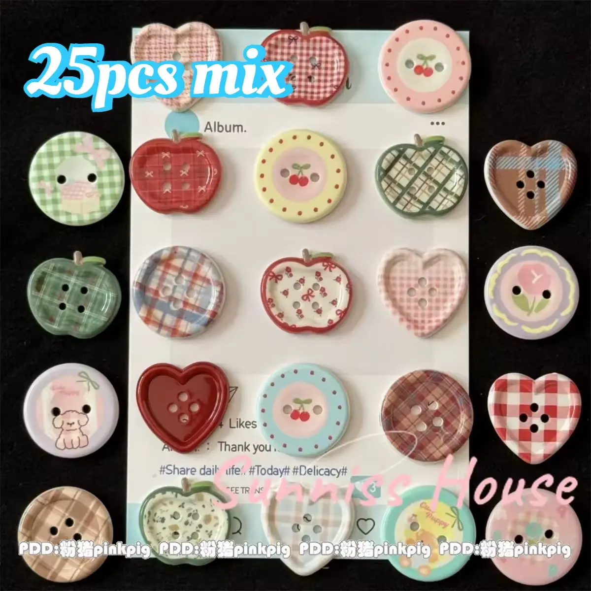 Handmade Resin Round Craft Buttons