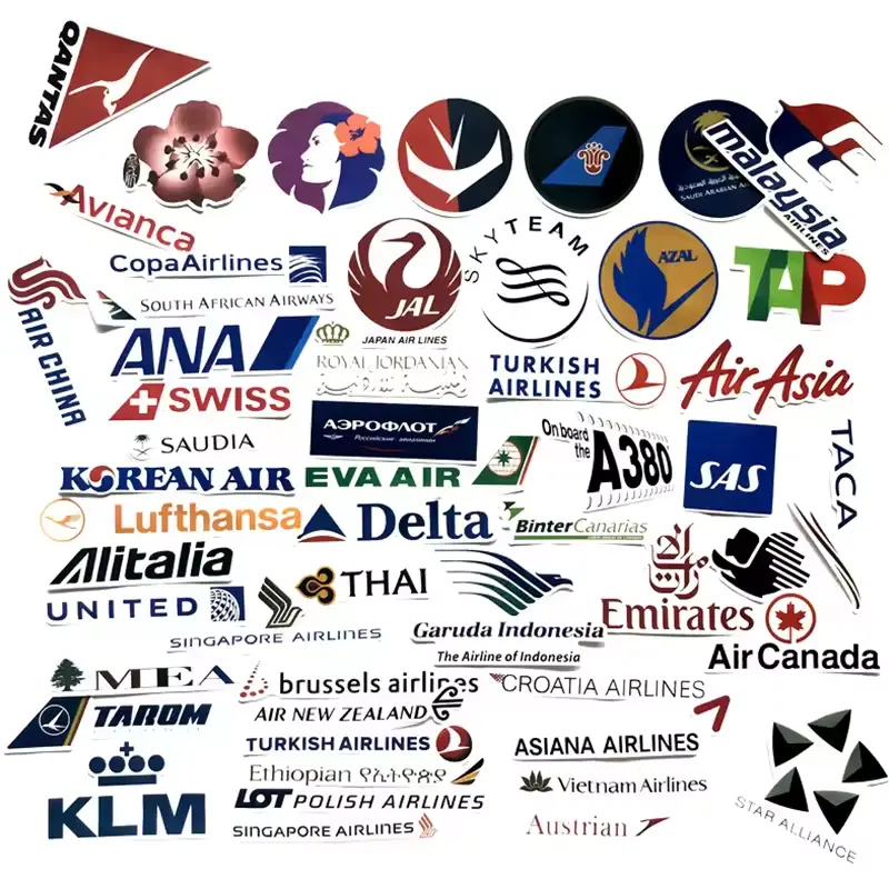 Airline Company Logo Waterproof Graffiti Stickers