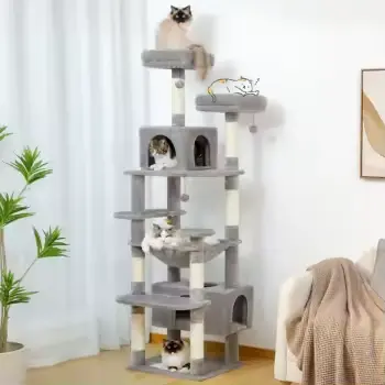Large Cat Tree and Tower for Indoor Cats With Sisal-Covered