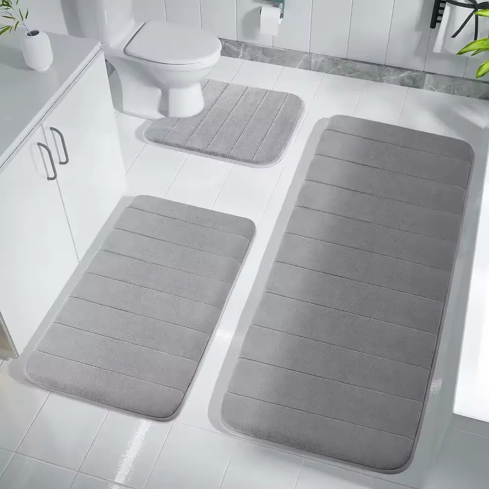 Super Absorbent Bath Mat Memory Foam Carpet Non-slip Bathroo