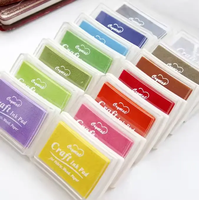 15 Colors Inkpad Handmade DIY Craft Oil Based Ink Pad Rubber