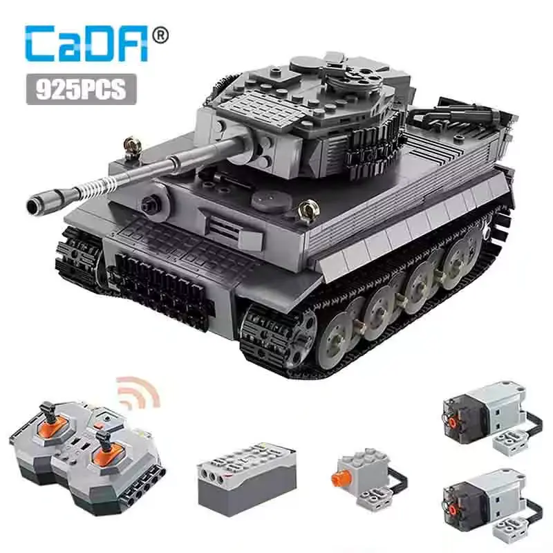 Cada 925pcs City Remote Control Ww2 Military Army Tiger Tank