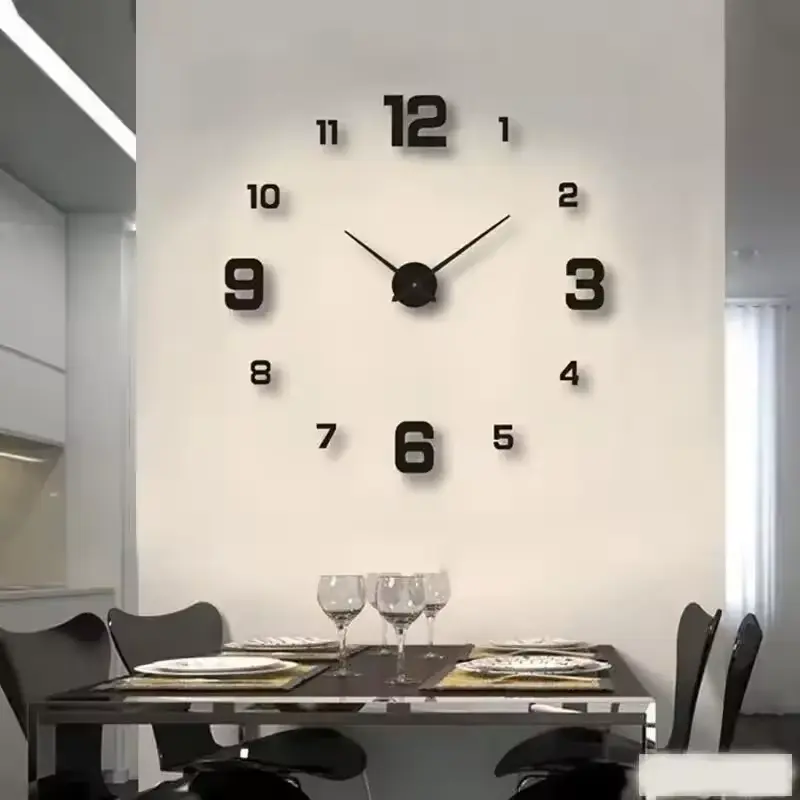 Creative Frameless DIY Wall Clock Wall Decal Home Silent Clo