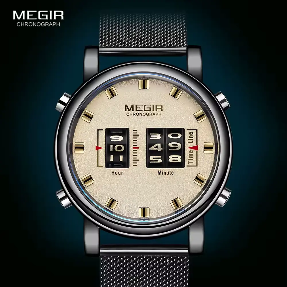 MEGIR 2020 New Luxury Watches Men Military Sport Roller Poin