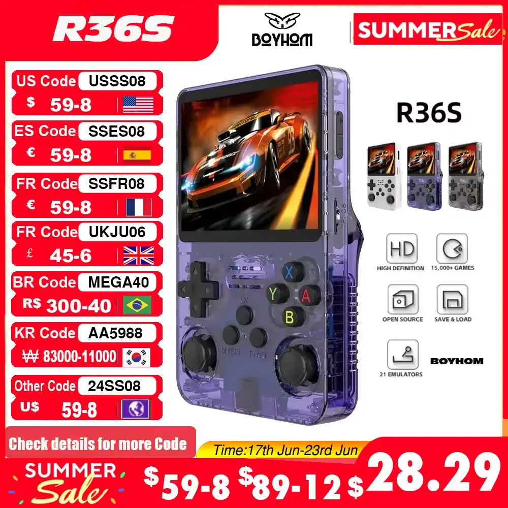 R36S Portable IPS Screen Game Player