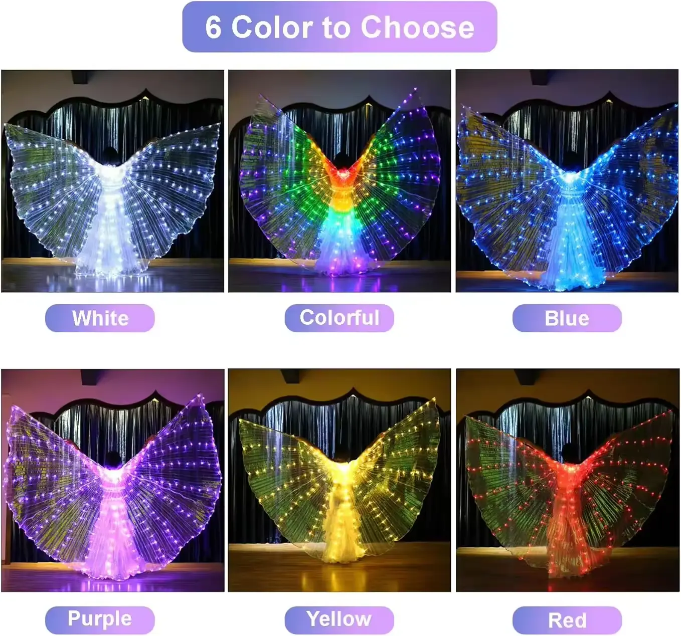LED Wings Cloak Adult Children Costume Circus Led Light Lumi