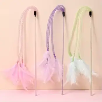 Cat Toy Self Hi Feather Toys for Cats Playing Stick Bite Res