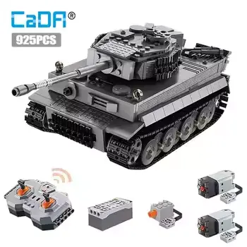 Cada 925pcs City Remote Control Ww2 Military Army Tiger Tank