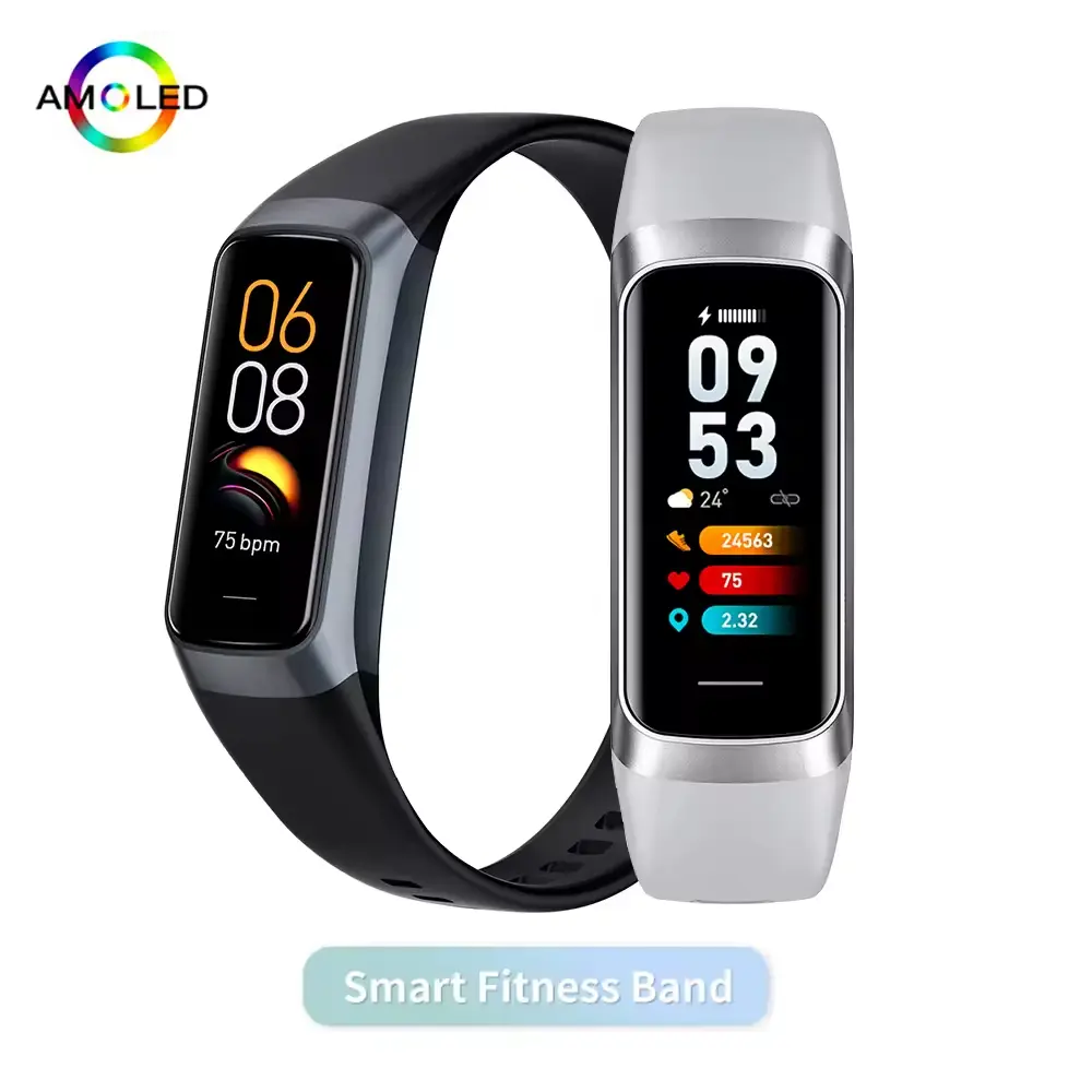 AMOLED Smartwatch Body Temperature Monitor Fitness Clock Spo