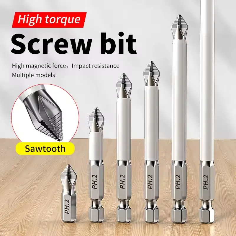 6-Piece Non-Slip Magnetic Cross Head Bit Set