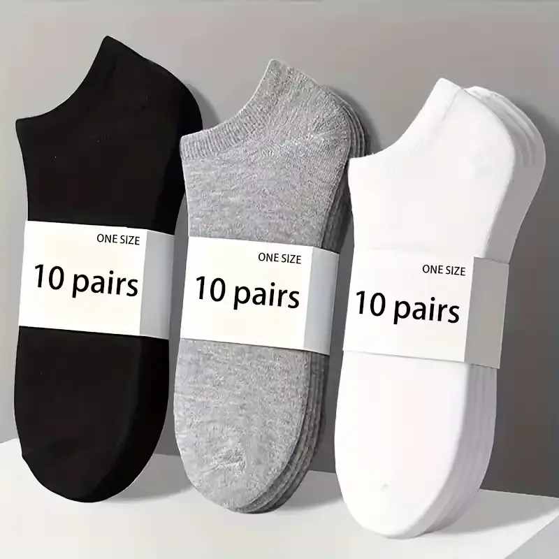 5/10-Pack Unisex Comfort-Fit Ankle Socks For All