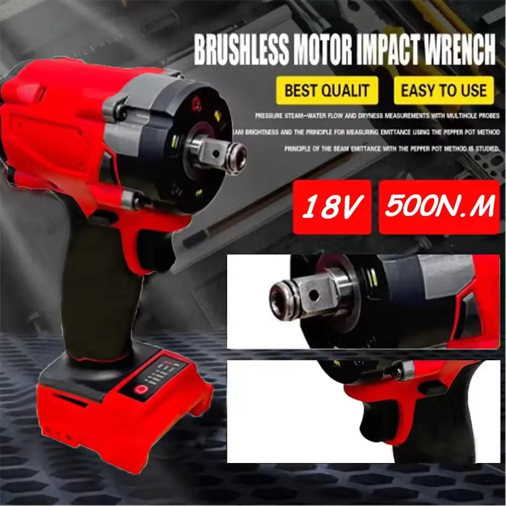 Brushless Impac Wrench 500N.m Electric Driver 1/2" Repair Co